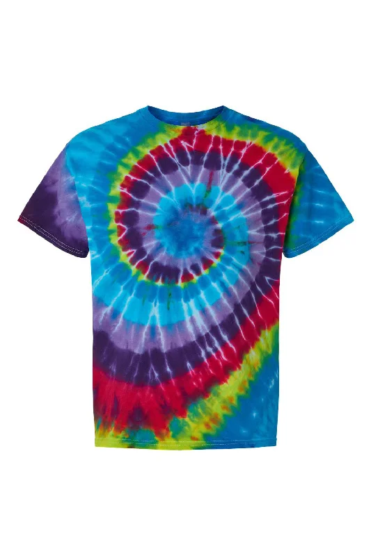 Dyenomite Mens Spiral Tie Dyed Short Sleeve Crewneck T-Shirt - Festival