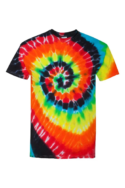 Dyenomite Mens Spiral Tie Dyed Short Sleeve Crewneck T-Shirt - Illusion