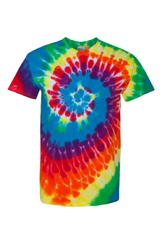 Dyenomite Mens Spiral Tie Dyed Short Sleeve Crewneck T-Shirt - Michelangelo