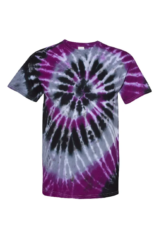 Dyenomite Mens Spiral Tie Dyed Short Sleeve Crewneck T-Shirt - Nightmare