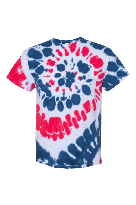 Dyenomite Mens Spiral Tie Dyed Short Sleeve Crewneck T-Shirt - USA