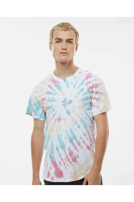 Dyenomite Mens Spiral Tie Dyed Short Sleeve Crewneck T-Shirt - Wanderlust