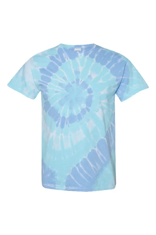 Dyenomite Mens Spiral Tie Dyed Short Sleeve Crewneck T-Shirt - Wildflower