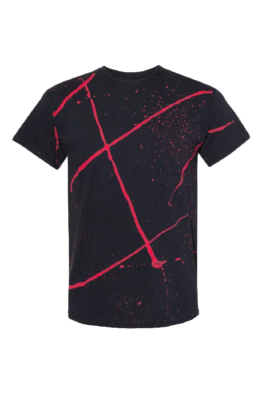 Dyenomite Mens Splatter Short Sleeve Crewneck T-Shirt - Black/Red