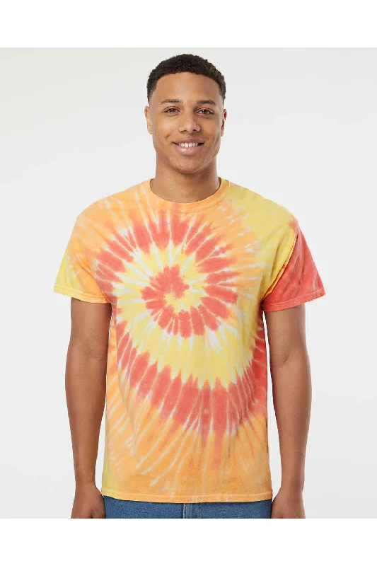 Dyenomite Mens Tide Tie Dyed Short Sleeve Crewneck T-Shirt - Snap Dragon