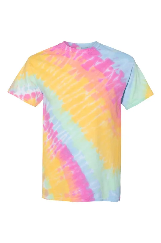 Dyenomite Mens Tilt Tie Dyed Short Sleeve Crewneck T-Shirt - Aerial