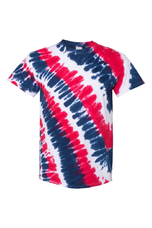 Dyenomite Mens Tilt Tie Dyed Short Sleeve Crewneck T-Shirt - USA