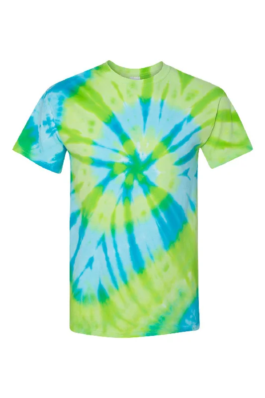 Dyenomite Mens Typhoon Tie Dyed Short Sleeve Crewneck T-Shirt - Bora Bora