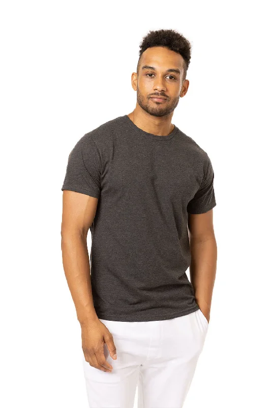 Econscious Mens Committed CVC Short Sleeve Crewneck T-Shirt - Heather Charcoal Grey