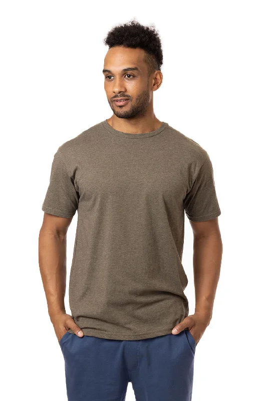 Econscious Mens Committed CVC Short Sleeve Crewneck T-Shirt - Heather Olive