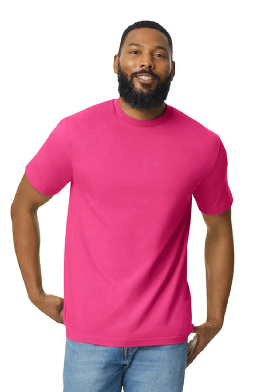 Gildan Mens Softstyle Short Sleeve Crewneck T-Shirt - Heliconia Pink