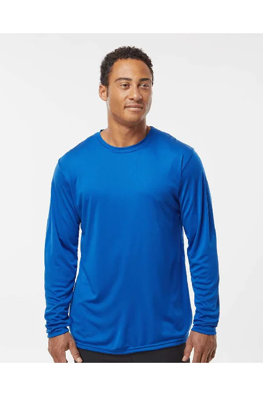 Holloway Mens Momentum Moisture Wicking Long Sleeve Crewneck T-Shirt - Royal Blue