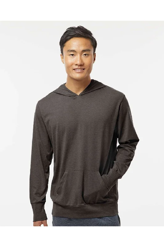 Kastlfel Mens Recycled Soft Hooded Long Sleeve T-Shirt Hoodie - Carbon Grey