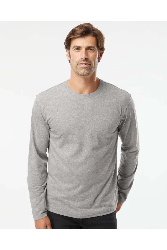 Kastlfel Mens Recycled Soft Long Sleeve Crewneck T-Shirt - Steel Grey