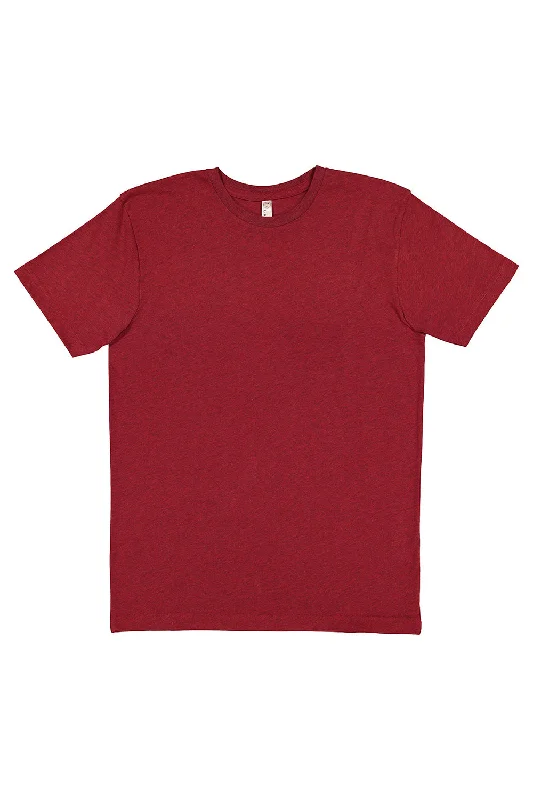 LAT Mens Fine Jersey Short Sleeve Crewneck T-Shirt - Cardinal Red Blackout