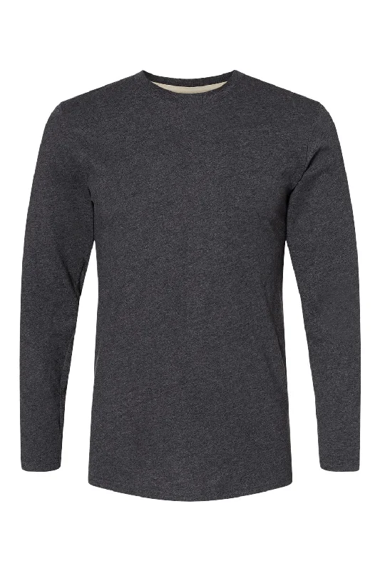 LAT Mens Fine Jersey Long Sleeve Crewneck T-Shirt - Vintage Smoke Grey