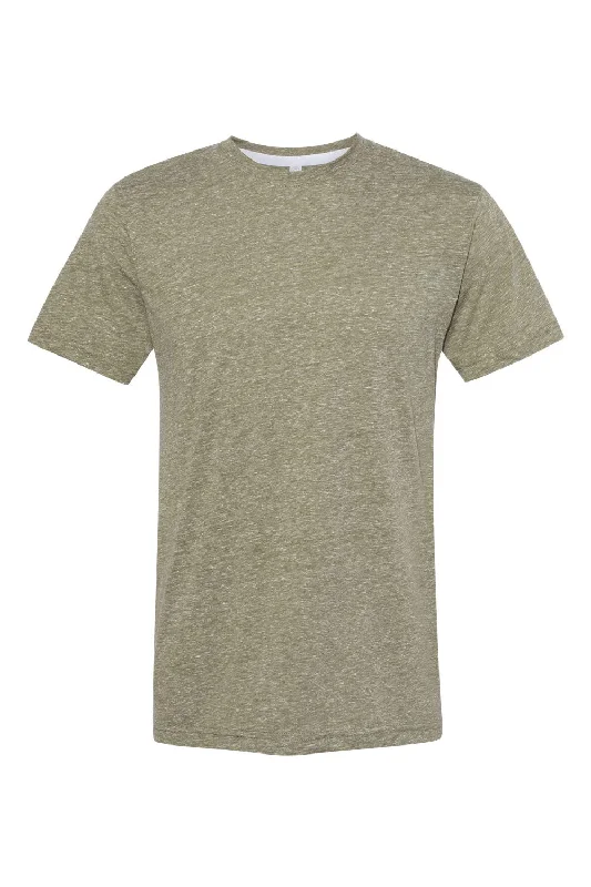 LAT Mens Harborside Melange Short Sleeve Crewneck T-Shirt - Military Green