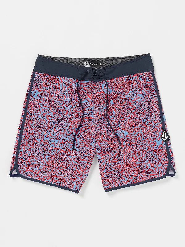 Lido Print Scallop Mod-Tech Trunks - Flash Red