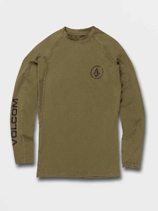 Lido Solid Long Sleeve UPF 50 Rashguard - Military