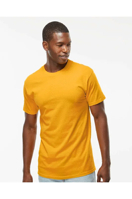 M&O Mens Gold Soft Touch Short Sleeve Crewneck T-Shirt - Gold