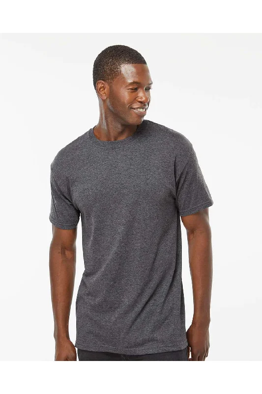 M&O Mens Gold Soft Touch Short Sleeve Crewneck T-Shirt - Heather Dark Grey