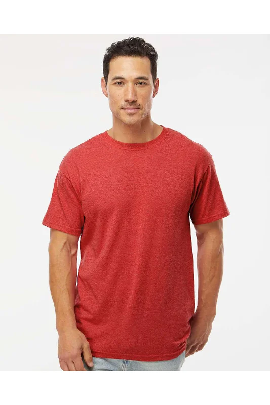 M&O Mens Gold Soft Touch Short Sleeve Crewneck T-Shirt - Heather Red