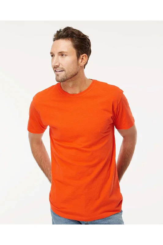 M&O Mens Gold Soft Touch Short Sleeve Crewneck T-Shirt - Orange