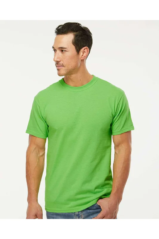 M&O Mens Gold Soft Touch Short Sleeve Crewneck T-Shirt - Vivid Lime Green