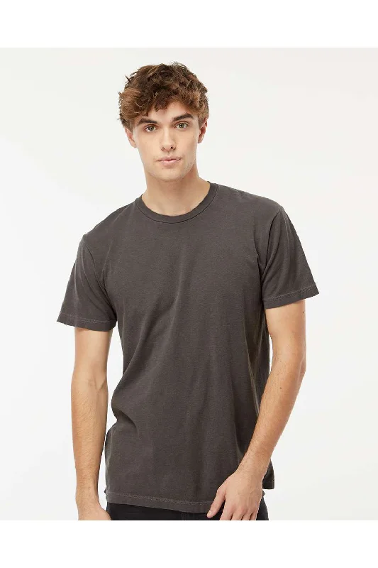 M&O Mens Vintage Garment Dyed Short Sleeve Crewneck T-Shirt - Charcoal Grey