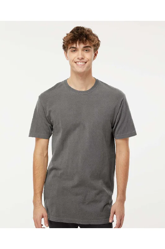 M&O Mens Vintage Garment Dyed Short Sleeve Crewneck T-Shirt - Grey