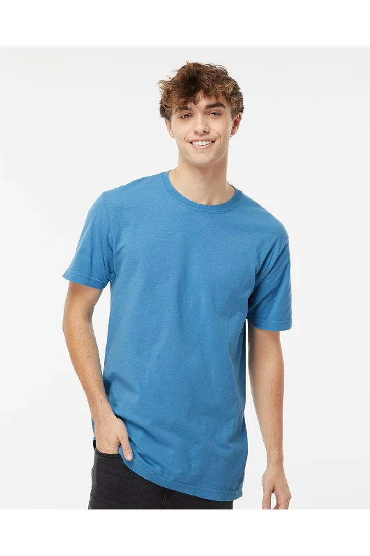 M&O Mens Vintage Garment Dyed Short Sleeve Crewneck T-Shirt - Royal Caribe Blue