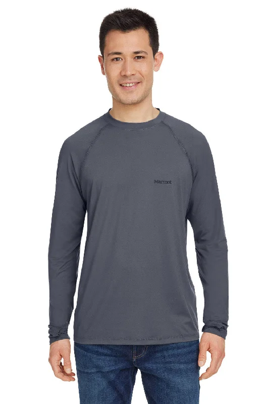 Marmot Mens Windridge Moisture Wicking Long Sleeve Crewneck T-Shirt - Steel Onyx Grey