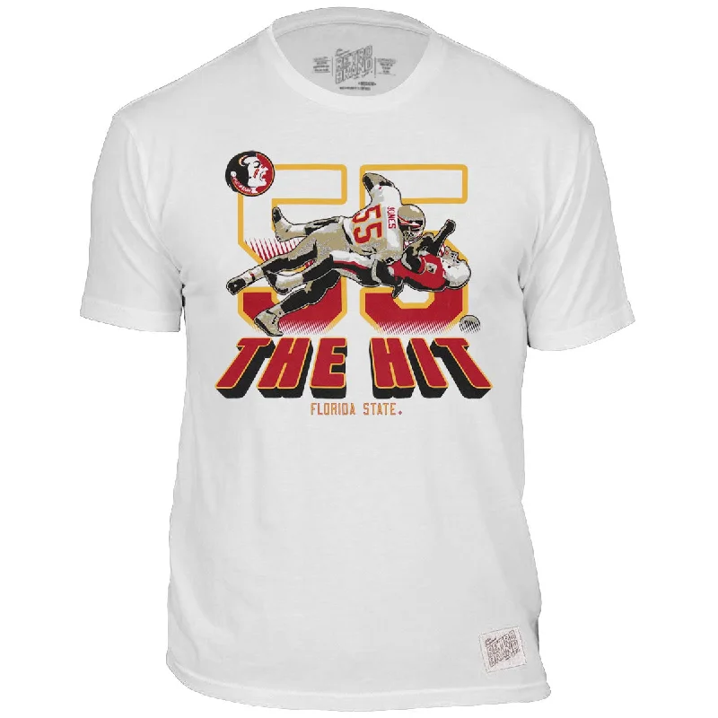 Retro Brand Adult/Unisex Vault Marvin Jones 55 The Hit Design Short Sleeve T-shirt - White