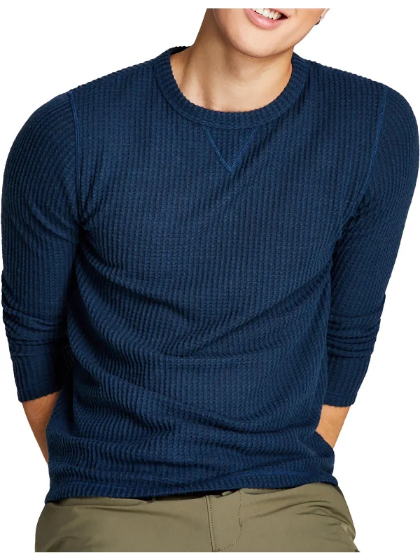 Mens Crewneck Knit Thermal Shirt