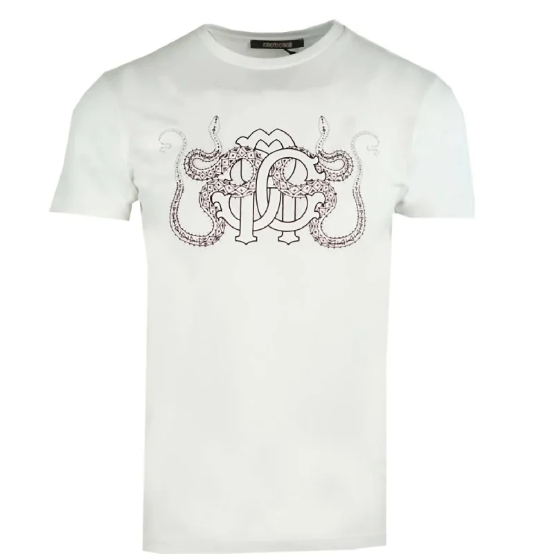 Men's Mirror Logo Short Sleeve Crew Neck T-Shirt In White