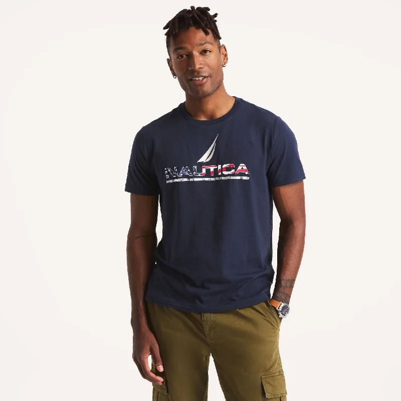 Nautica Mens Americana Foil Graphic T-Shirt