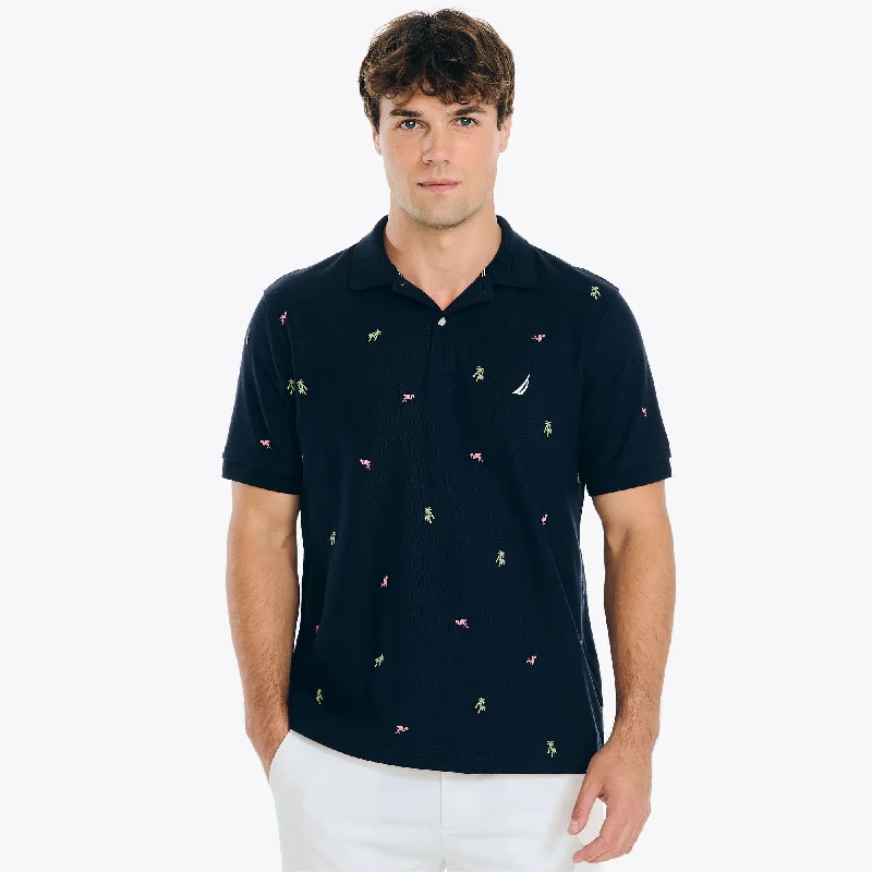 Nautica Mens Classic Fit Printed Deck Polo