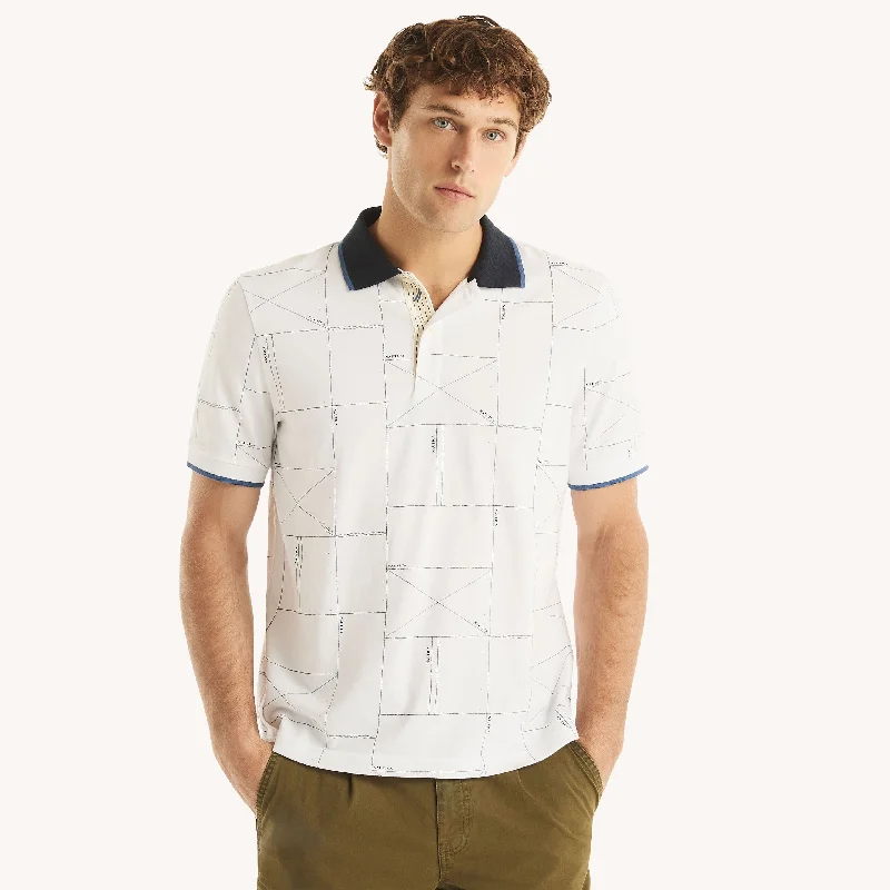 Nautica Mens Classic Fit Printed Polo