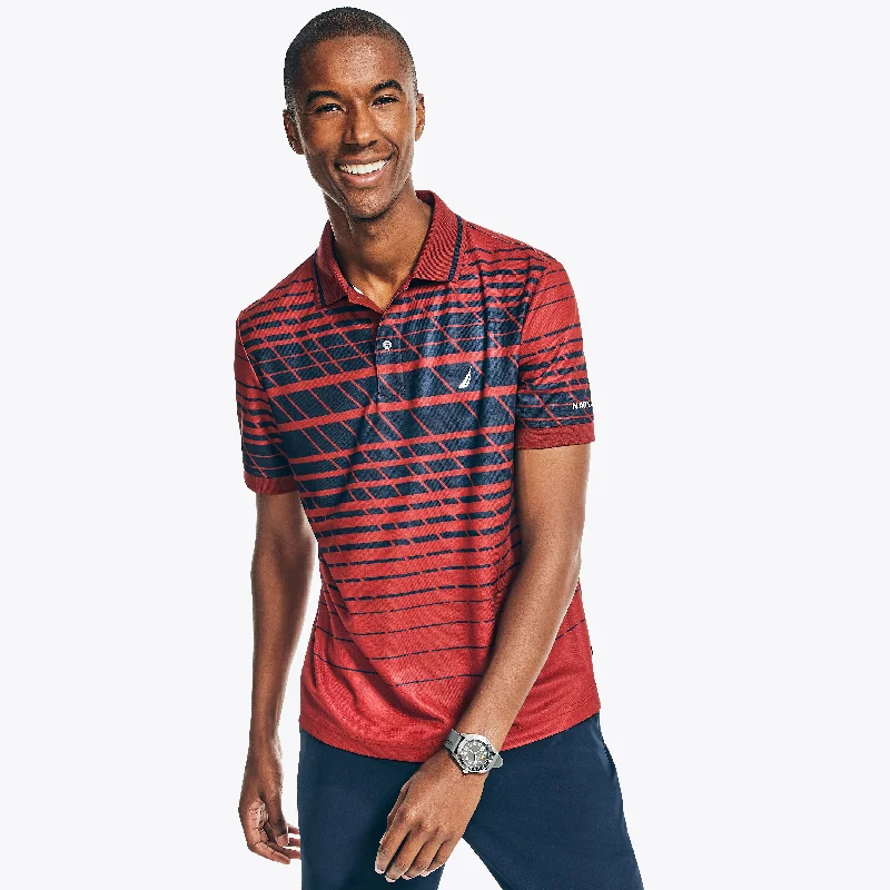 Nautica Mens Navtech Sustainably Crafted Classic Fit Striped Polo