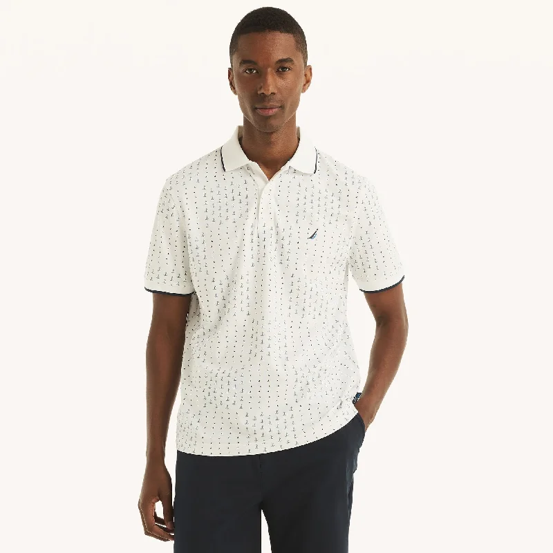 Nautica Mens Navtech Sustainably Crafted Printed Classic Fit Polo