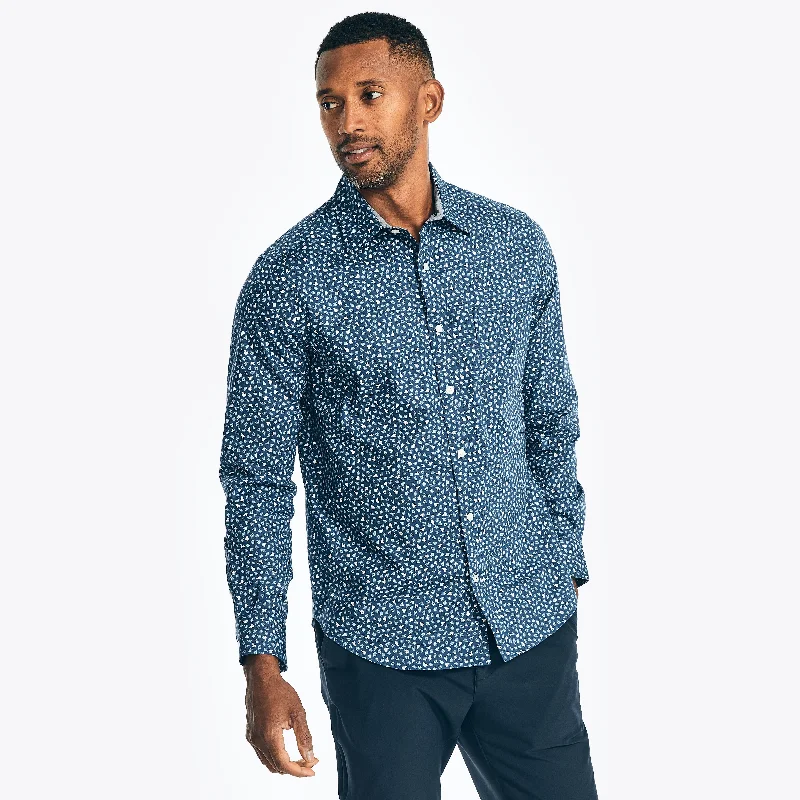 Nautica Mens Printed Poplin Shirt