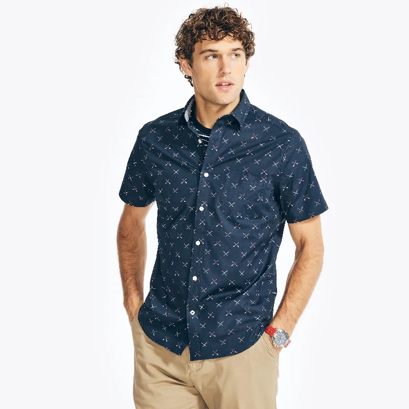 Nautica Mens Printed Short-Sleeve Shirt