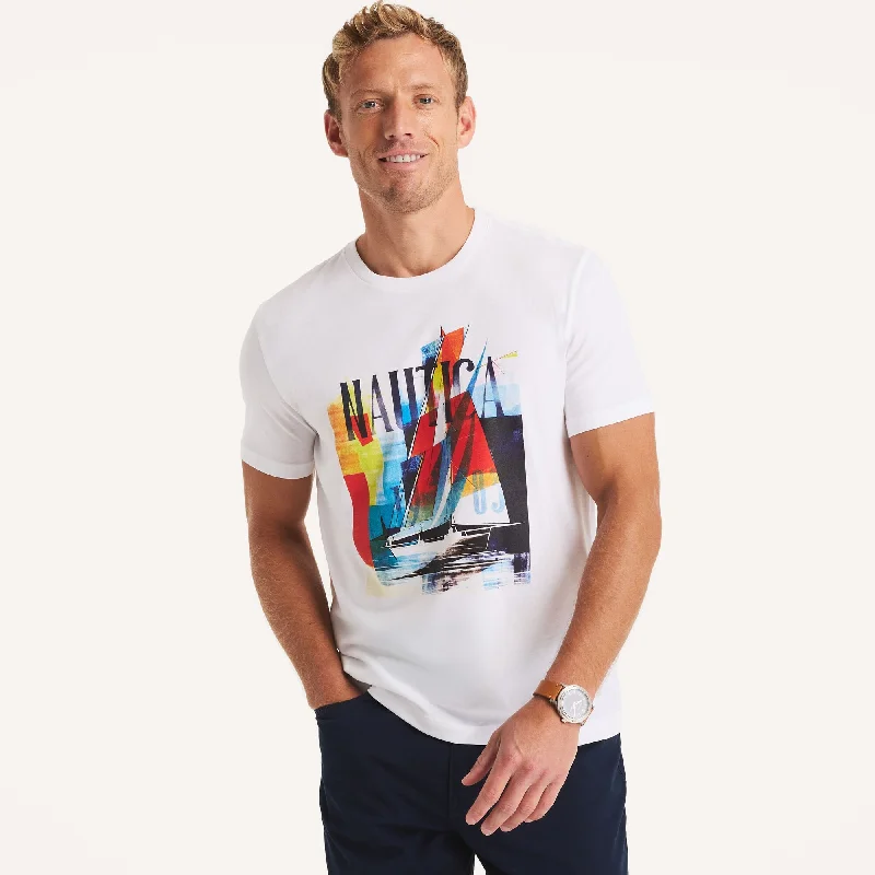 Nautica Mens Sailboat Graphic T-Shirt