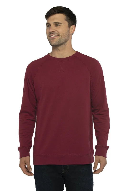 Next Level Mens French Terry Long Sleeve Crewneck T-Shirt - Cardinal Red