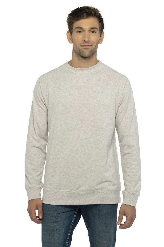 Next Level Mens French Terry Long Sleeve Crewneck T-Shirt - Oatmeal