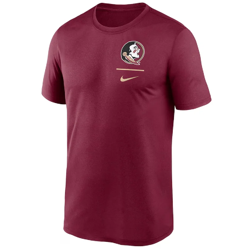 Nike Men's Seminole Logo Dri-fit Short Sleeve Legend T-shirt - Garnet