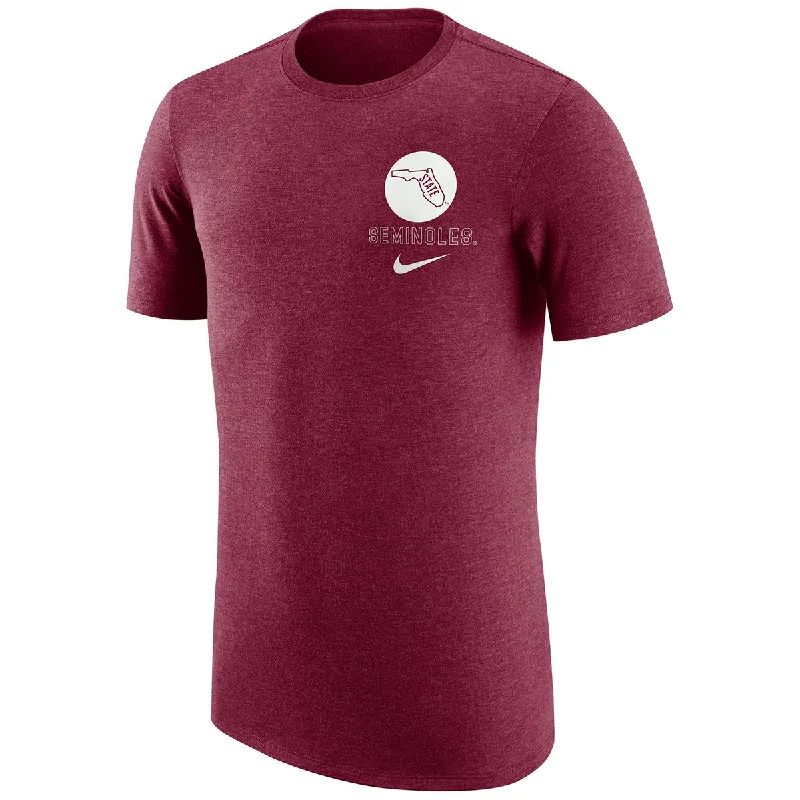 Nike Men's Vault State of Florida/Seminoles Design Tri-blend Short Sleeve Retro T-shirt - Garnet