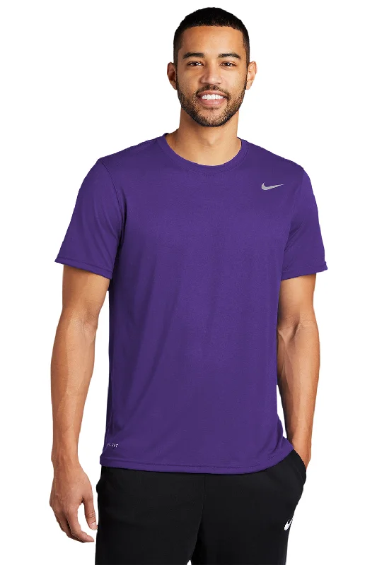 Nike Mens Team rLegend Dri-Fit Moisture Wicking Short Sleeve Crewneck T-Shirt - Court Purple