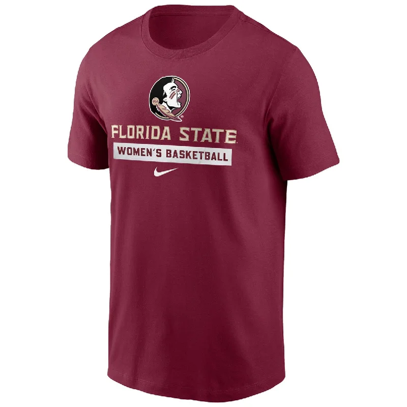 Nike Men's Seminole Logo Florida State Women's Basketball Design Short Sleeve Cotton T-shirt - Garnet