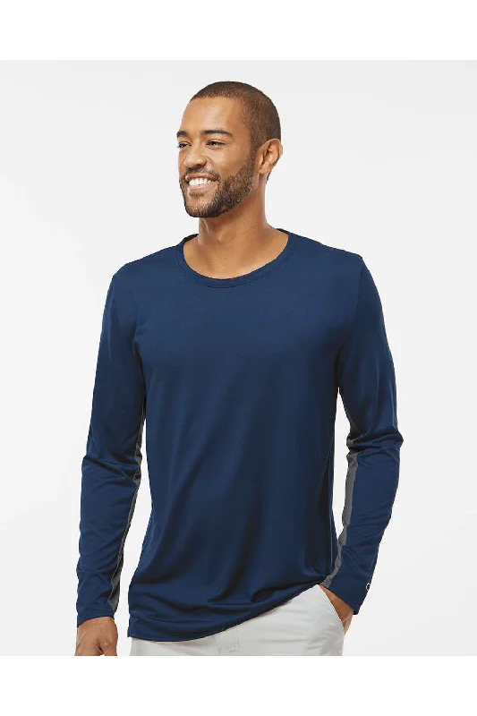 Oakley Mens Team Issue Hydrolix Long Sleeve Crewneck T-Shirt - Team Navy Blue